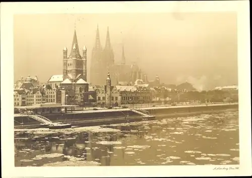 Ak Köln am Rhein, Stadt im Winter, Dom