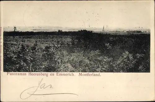 Ak Montferland Gelderland Niederlande, Panoramen Heerenberg und Emmerich