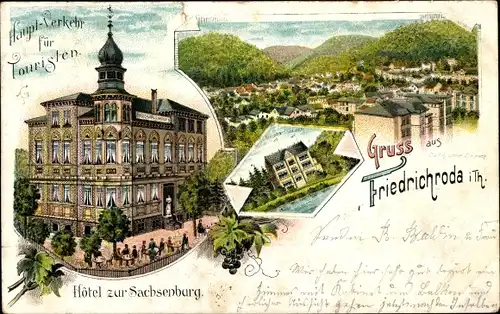 Litho Friedrichroda im Thüringer Wald, Hotel zur Sachsenburg