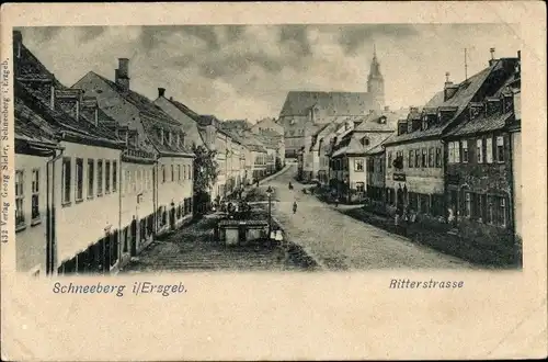 Ak Schneeberg im Erzgebirge, Ritterstraße