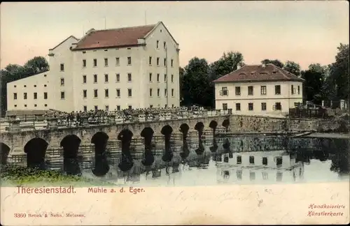 Ak Terezín Theresienstadt Region Aussig, Mühle an der Eger