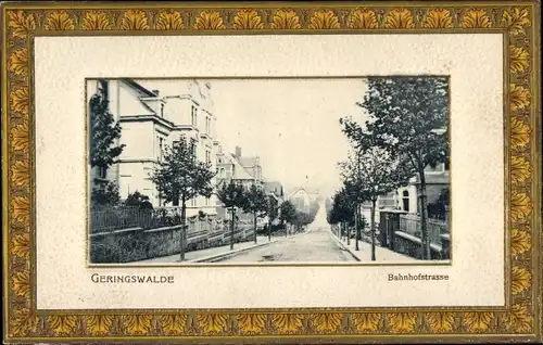 Passepartout Ak Geringswalde Sachsen, Bahnhofstraße