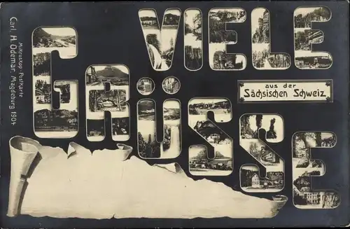 Buchstaben Ak Sächsische Schweiz, Souvenir