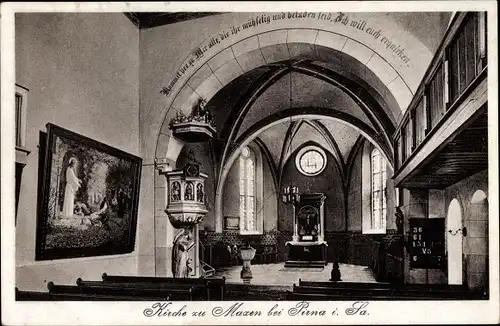 Ak Maxen Müglitztal in Sachsen, Kirche, Inneres