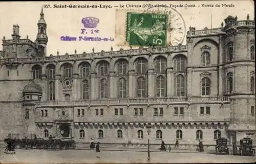 Postkarte Saint Germain en Laye Yvelines, Schloss, Eingang zum Museum