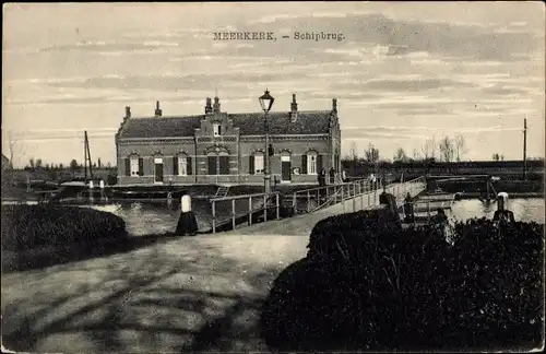 Ak Meerkerk Südholland, Schiffbrücke