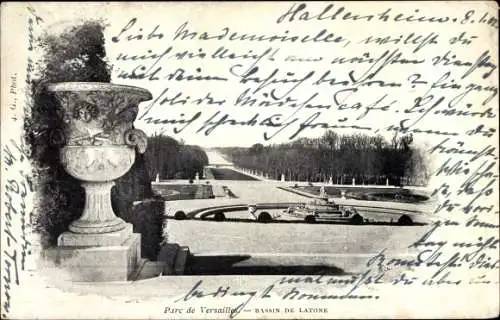 Ak Versailles Yvelines, Park, Latona-Becken