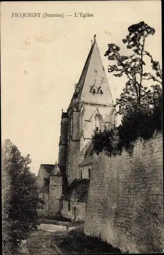 Postkarte Picquigny-Somme, Kirche