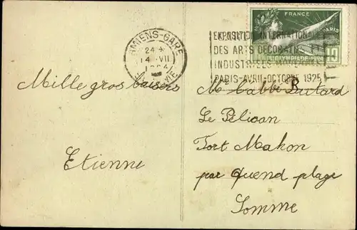 Postkarte Picquigny-Somme, Kirche