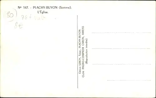 Ak Plachy-Buyon Somme, Kirche