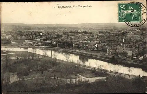 Ak Charleville Mézières Ardennes, Gesamtansicht