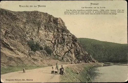 Ak Fumay Ardennes, Tal der Meuse, Rocher de la Luve