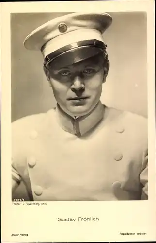 Ak Schauspieler Gustav Fröhlich, Portrait, Filmkostüm, Uniform