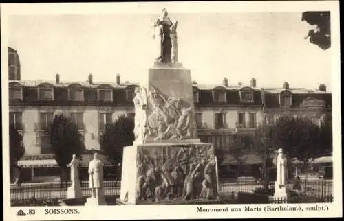 Ak Soissons-Aisne, Kriegerdenkmal
