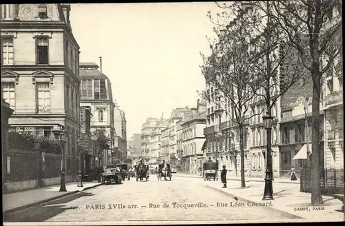 Ak Paris XVII, Rue de Tocqueville, Rue Leon Cosnard