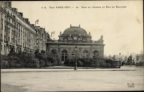 Ak Paris XVI, Avenue du Bois de Boulogne, Bahnhof