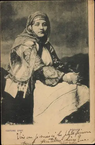 Ak Athen Griechenland, Frau in Tracht