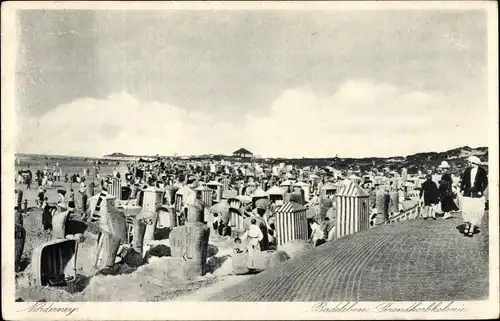 Ak Nordseebad Norderney Ostfriesland, Strand, Strandkorbkolonie