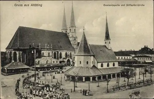 Ak Altötting in Oberbayern, Gnadenkapelle, Stiftspfarrkirche