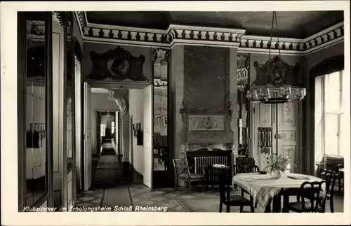 Ak Rheinberg am Niederrhein, Schloss, Klubzimmer, Erholungsheim