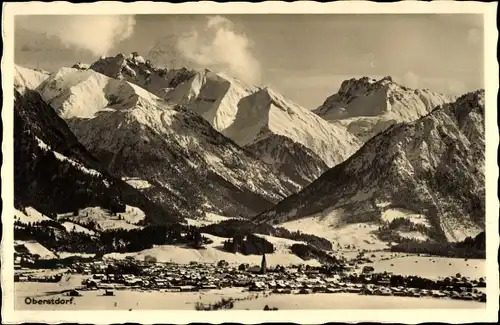 Ak Oberstdorf im Oberallgäu, Panorama, Winter