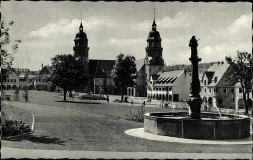 Ak Freudenstadt im Schwarzwald, Marktplatz, Brunnen