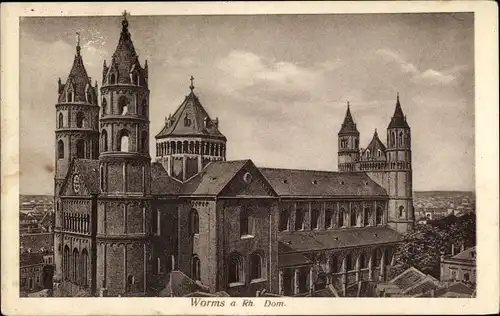 Ak Worms am Rhein, Dom