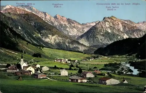 Ak Hinterstein Bad Hindelang im Oberallgäu, Kugelhorn, Rauhorn, Panorama