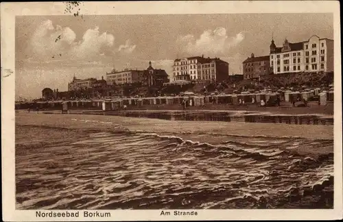 Ak Nordseebad Borkum in Ostfriesland, Strand