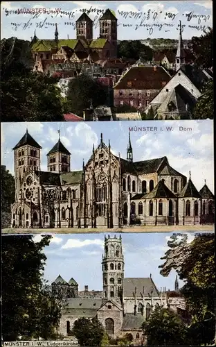 Ak Münster in Westfalen, Altstadt, Dom, Ludgerikirche
