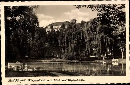 Ak Bad Hersfeld Hessen, Kurparkteich, Wigbertshöhe