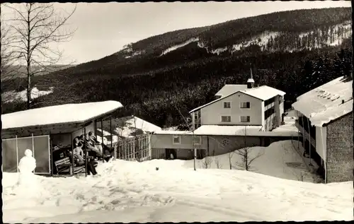 Ak Hundsbach Forbach im Schwarzwald Baden, Erholungsheim Hauerskopf der IG Metall, Winter