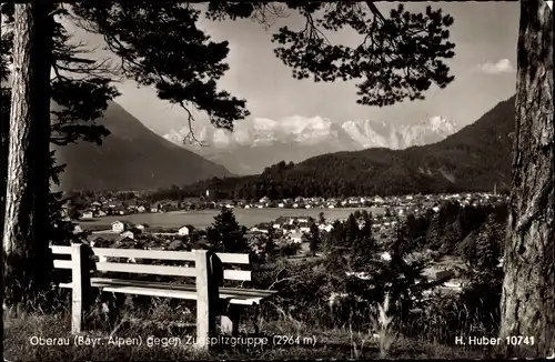 Ak Oberau in Oberbayern, Panorama, Zugspitzgruppe