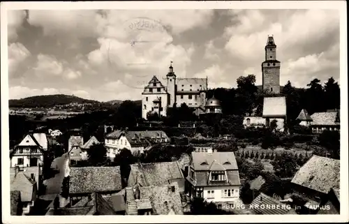 Foto Ak Kronberg im Taunus, Teilansicht, Burg