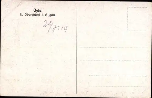 Ak Oberstdorf im Oberallgäu, Oytal