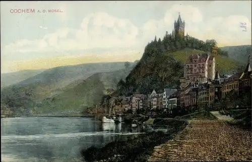 Ak Cochem an der Mosel, Blick zum Ort