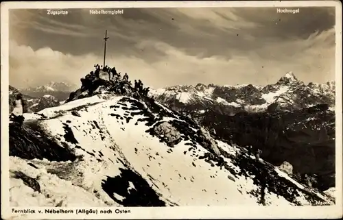 Ak Oberstdorf im Oberallgäu, Nebelhorngipfel, Zugspitze, Hochvogel