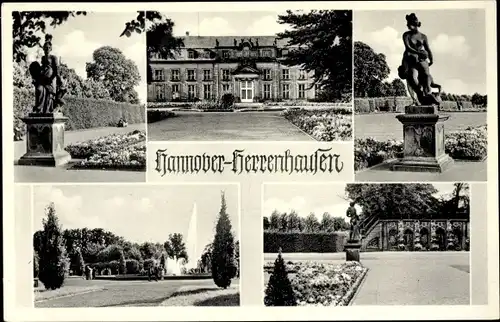 Ak Herrenhausen Hannover in Niedersachsen, Garten, Fontäne, Skulptur
