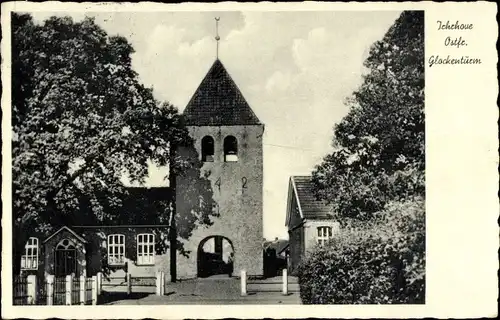 Ak Ihrhove Westoverledingen in Ostfriesland, Glockenturm