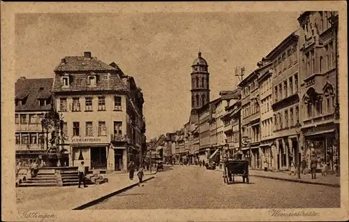 Ak Göttingen in Niedersachsen, Straße, Kutsche, Geschäfte