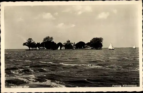 Ak Steinhude Wunstorf in Niedersachsen, Wilhelmstein im Steinhuder Meer, Festung, Segelboote