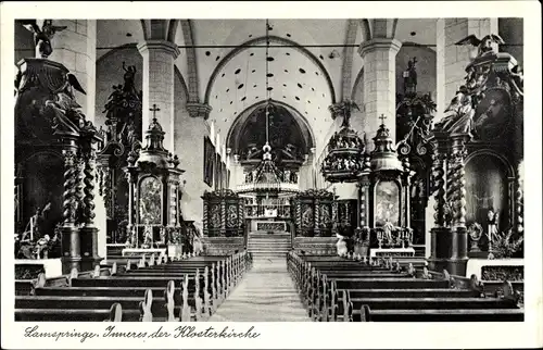 Ak Lamspringe Kreis Hildesheim, Inneres der Klosterkirche