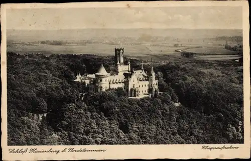 Ak Schulenburg Pattensen (bei Nordstemmen) an der Leine, Marienburg, Fliegeraufnahme