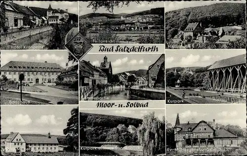 Ak Bad Salzdetfurth in Niedersachsen, Hotel Kronprinz, Badehaus, Hildurheim, Müttergenesungsheim