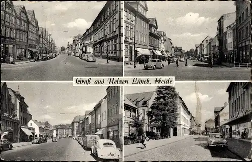 Ak Uelzen in Niedersachsen, Lüneburger Straße, Gudesstraße, Bahnhofstraße, Veersser Straße