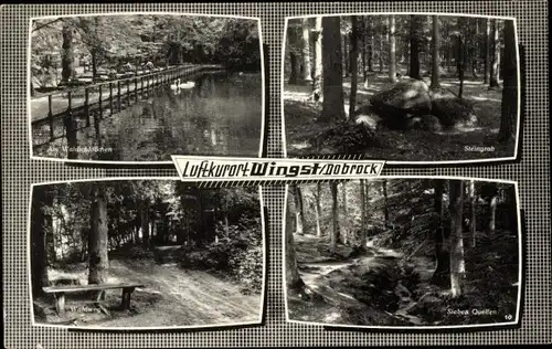 Ak Dobrock Wingst in Niedersachsen, Brücke, Siebenquellen, Steingrab