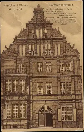 Ak Hameln an der Weser Niedersachsen, Rattenfängerhaus
