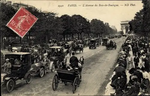 Ak Paris, Avenue du Bois de Boulogne