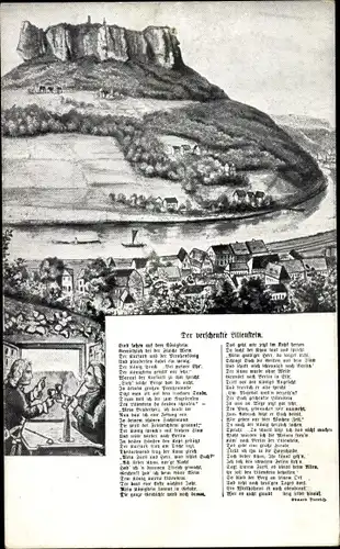 Ak Bad Schandau an der Elbe, Lilienstein, Sage Der verschenkte Lilienstein