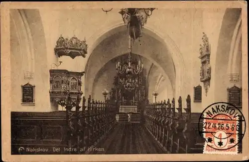 Ak Nakskov Lolland Dänemark, Kirche, Innenansicht